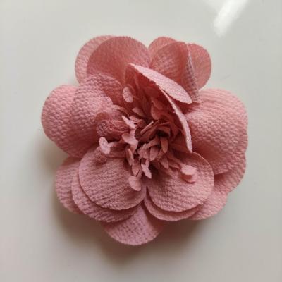 fleur mousseline avec pistils  60mm vieux rose