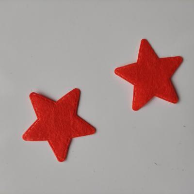 lot de 2 etoiles en  feutrine 40mm orange