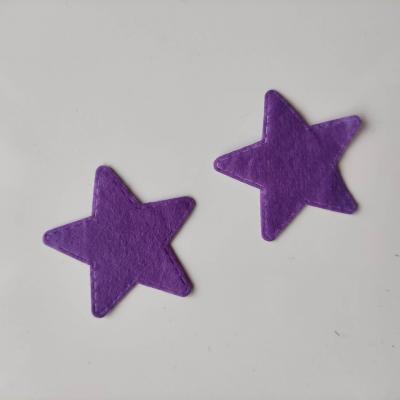 lot de 2 etoiles en  feutrine 40mm violet