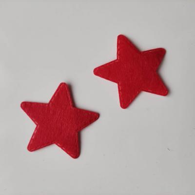 lot de 2 etoiles en  feutrine 40mm rouge