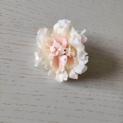 fleur artificielle en tissu de 45mm ivoire coeur peche