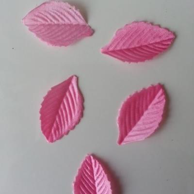 Lot de 5 feuilles en tissu  30*15mm rose
