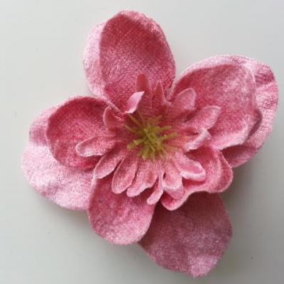 fleur en tissu velours 80mm vieux rose